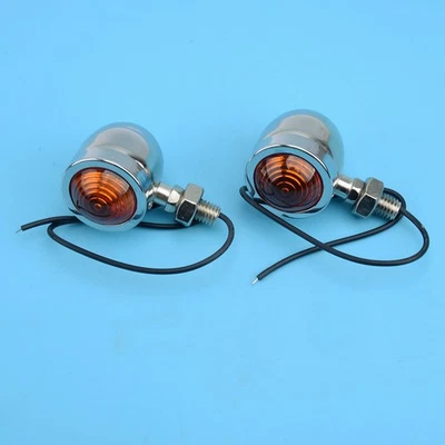 2Pcs 12V Moto Clignotants Mini Bullet Clignotant Ambre Voyant Lampe zy - Photo 1/4