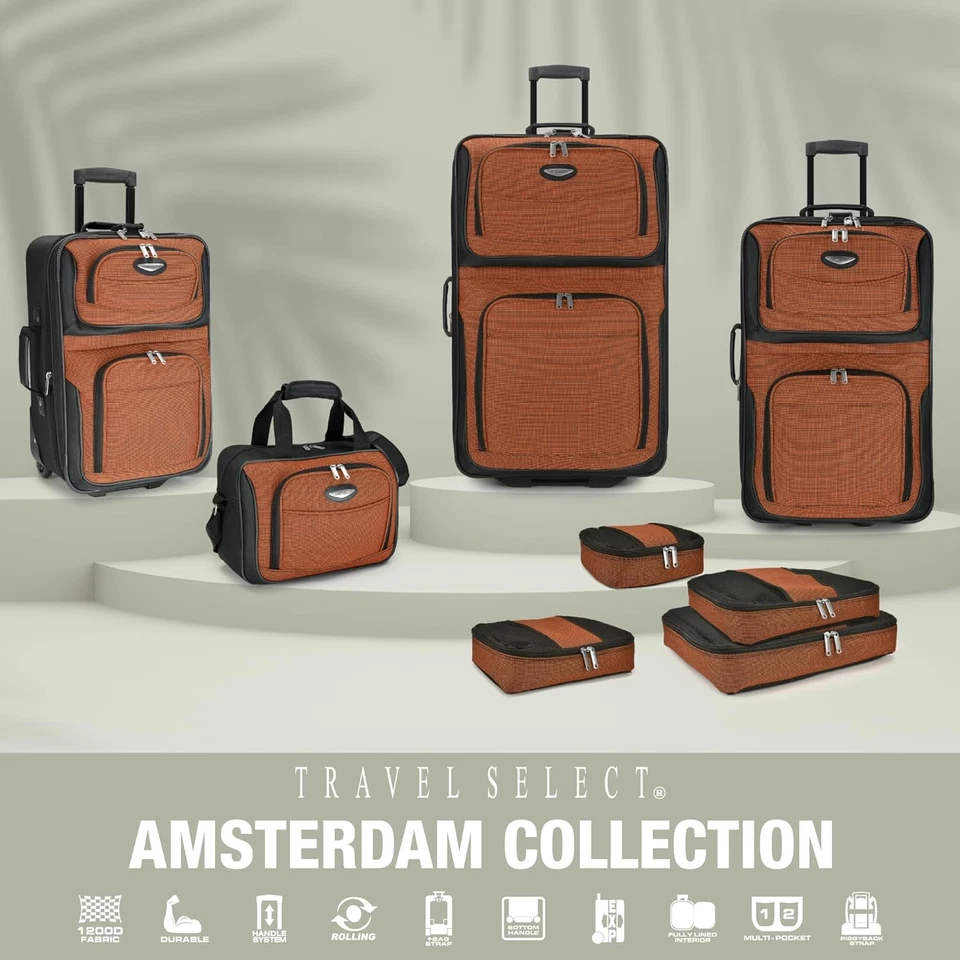 Amsterdam - Trolley Verticale Espandibile, Arancione, Checked-Large 29-Inch, Ams - Immagine 4 di 4