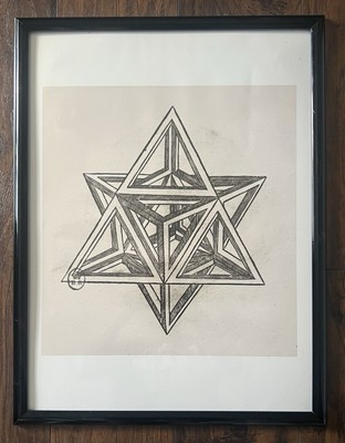 Leonardo da Vinci Art Print Of Stella Octangula, from ''De Divina Proportione''