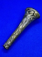 French Art Nouveau Repousse Silver Parasol or Cane Handle