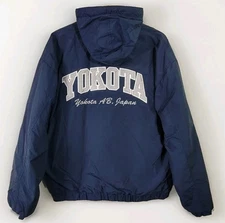 Gear For Sports Yokota AFB Japan Jacket Men’s Large Navy USA Japan Flags Hood