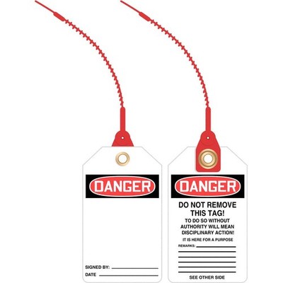 ACCUFORM TAK615 Loop n Lock Danger Tag,5 7/8in H,PK10 43Z171