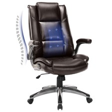 Leather Executive Office Chair - High Back Home Computer Desk Chair with Padd...
