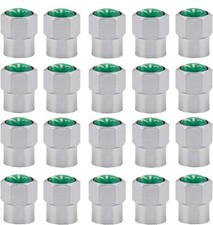 20-pack Chrome Plated Brass Tire Valve Caps With N2 Nitrogen Lo Color Silver3