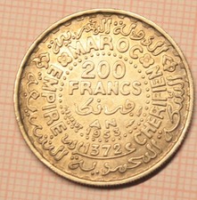 Marocco, 200 Francs 1953, Silberm&uuml;nze, Mohammed V. 5,76 g Ag