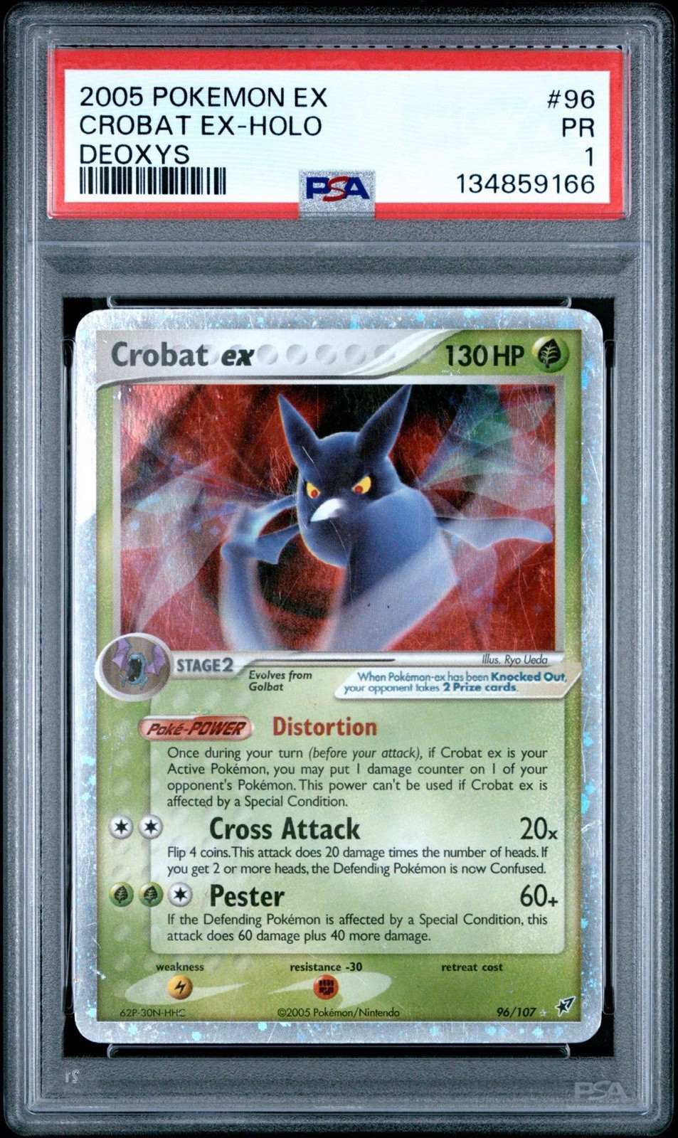 PSA 1 Crobat EX Deoxys Holo Foil 96/107 2005 Pokemon PR