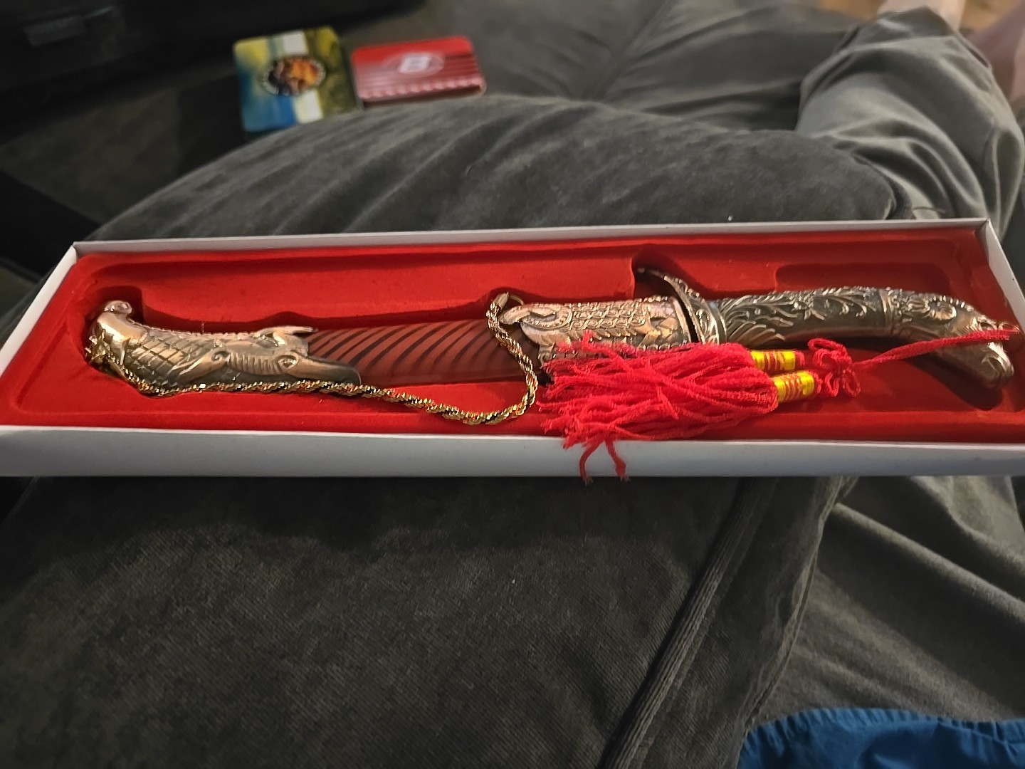 Egyptian Knife Rams Head Stainless Steel in Box