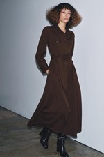 ZARA ZW COLLECTION BELTED SHIRT DRESS ~ BROWN | 9558/041 ~ Large (runs small)