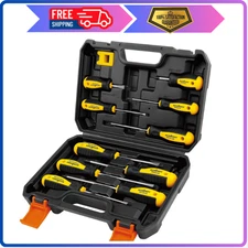 11-Piece Magnetic Screwdriver Set with Case, 5 Phillips & 5 Flat Head T