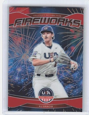 2026 Panini Stars and Stripes Prizm AJ Gracia #14 Fireworks 72/199