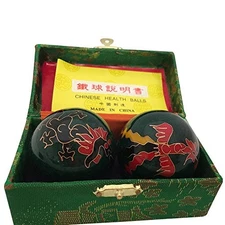 THY ARTS Baoding Balls Chinese Health Massage Exercise Stress Balls - Green Dra