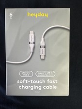 6' USB-C to USB-C Fast Charging Silicone Cable - heyday White Clay