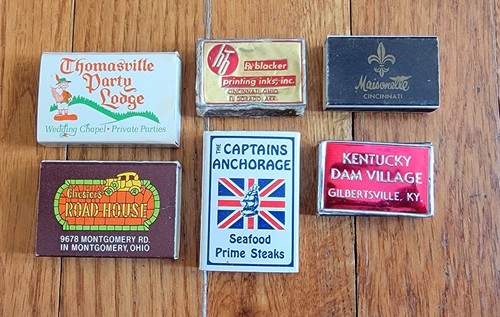 Vintage Lot of 6 Matches Match Boxes Assorted Restaurant Advertising