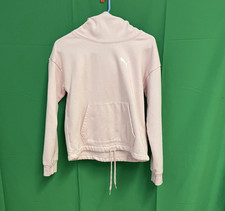 Puma Pink Hooded Sweatshirt with Pockets Cowl Neck and Logo Size Small