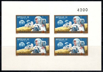 Ungarn 1970 Mi. 2576 B Kleinbogen 100% Luftpost Neu ** Apollo 12