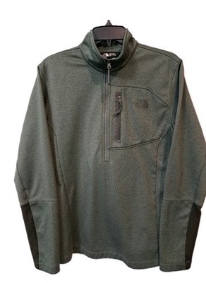 The North Face Mens 1/2 Zip Pullover Sweater Jacket Green Sz Small 