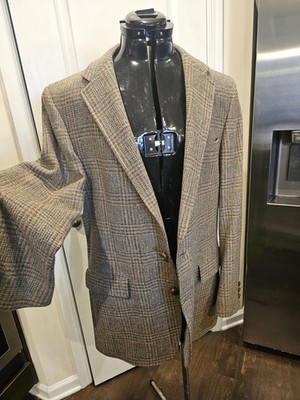 Men Vintage Brown Tweed The World Best Wool Blazer Large