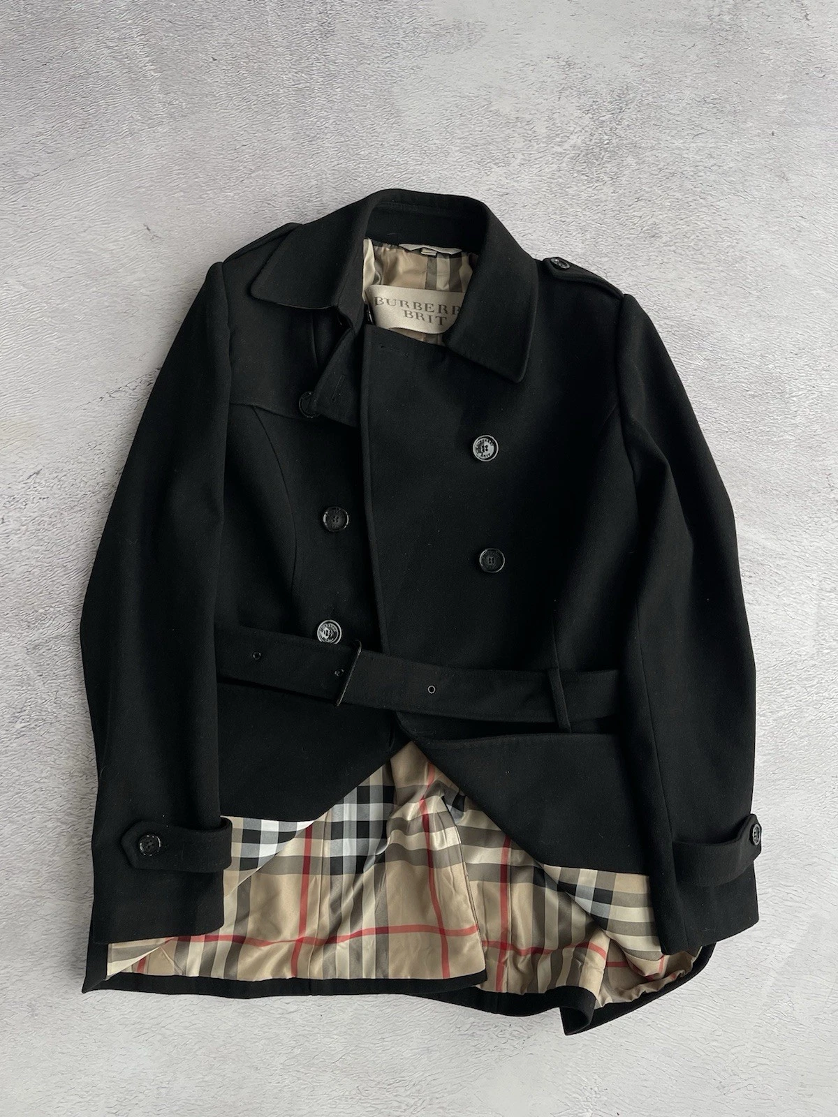 Burberry — Luxury! Burberry Brit Coat Cashemere 80% Blend Jacket Sz XL Women’s Black