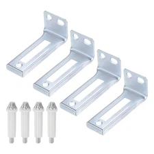 4 Sets Bifold Door Hardware Bottom Pivot with Bottom Pivot Support Metal Plate
