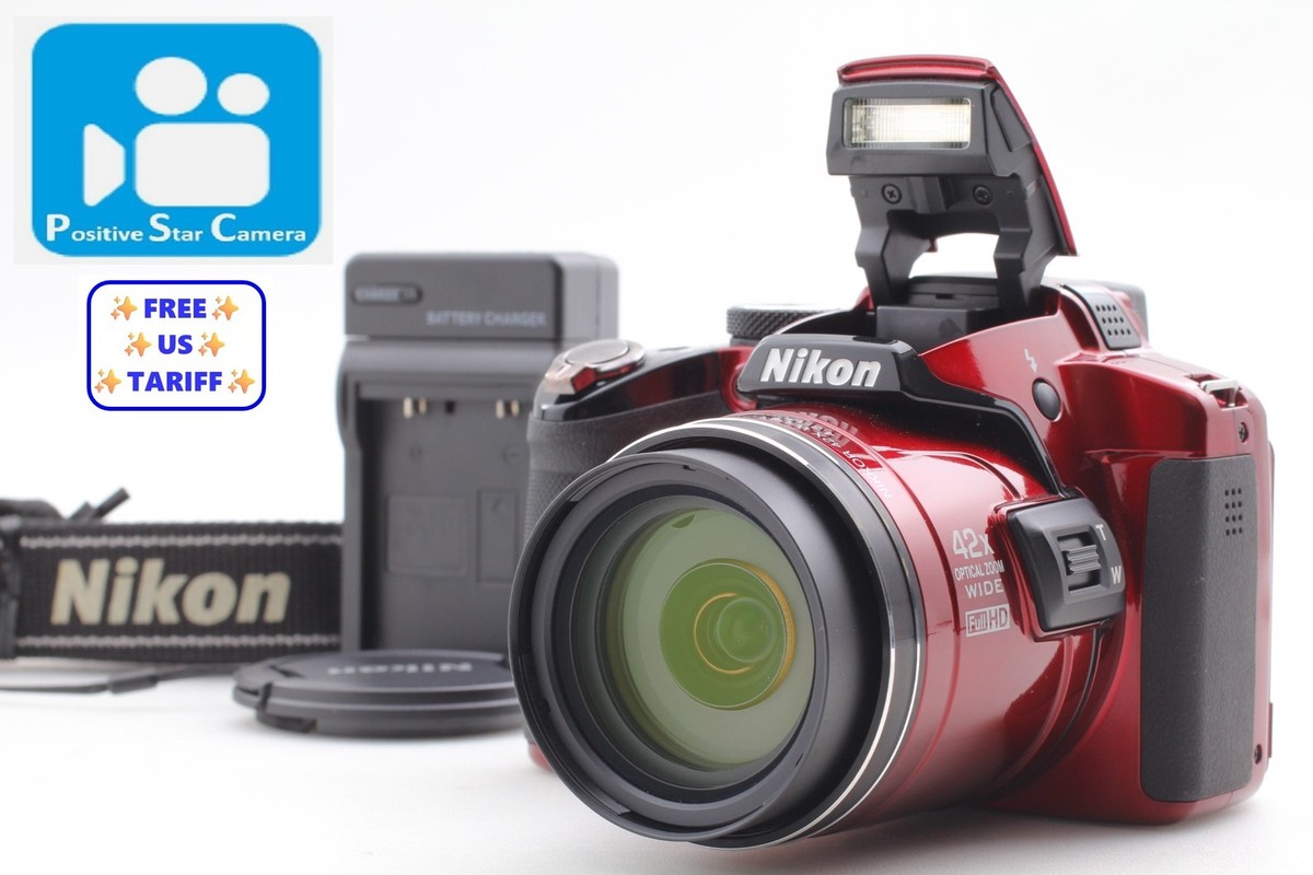 🎦VIDEO👀✨MINT✨ Nikon Coolpix P510 Digital Camera Red From JAPAN