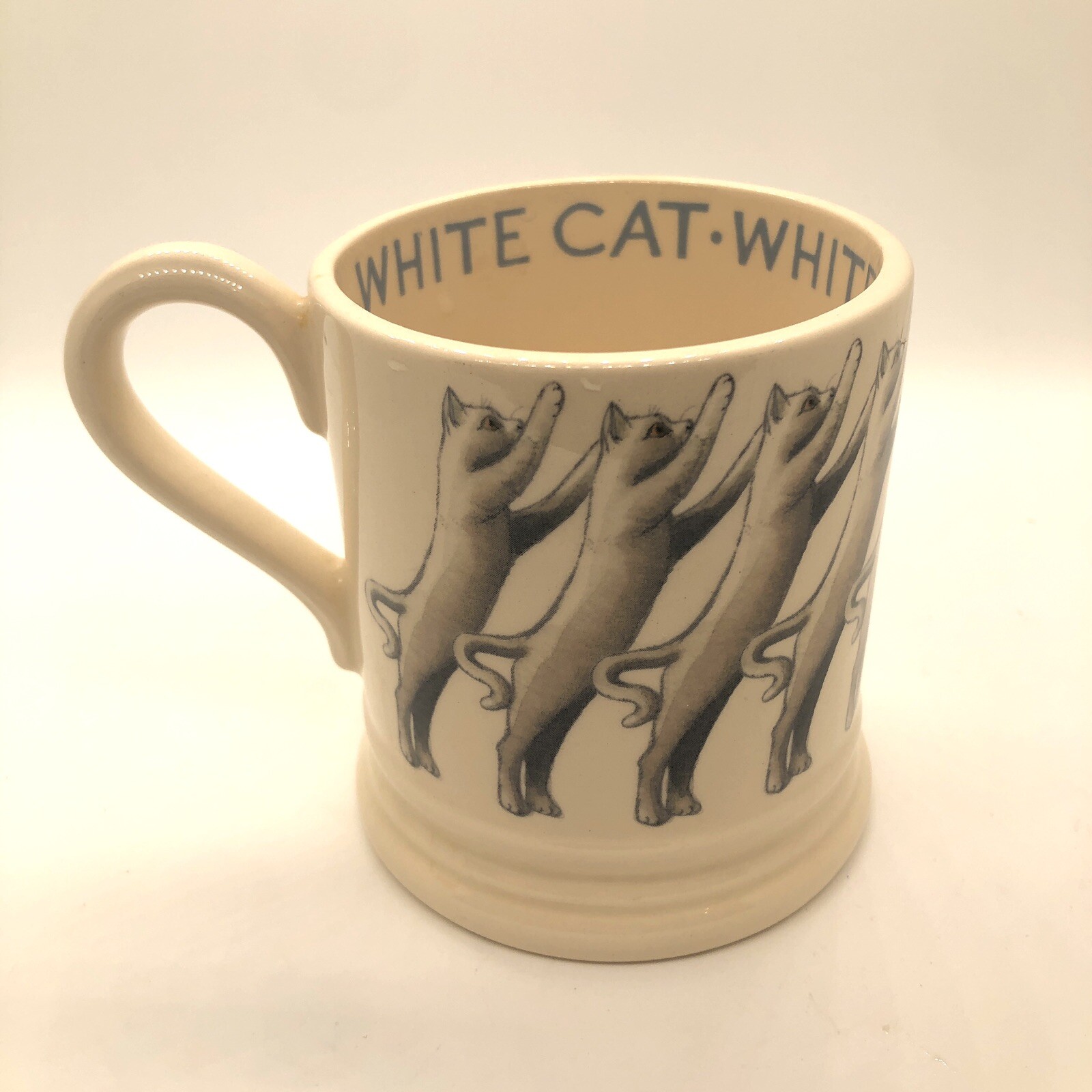 Emma Bridgewater Cats & Dogs White Cat Mug 1/2 Liter English Pottery eBay