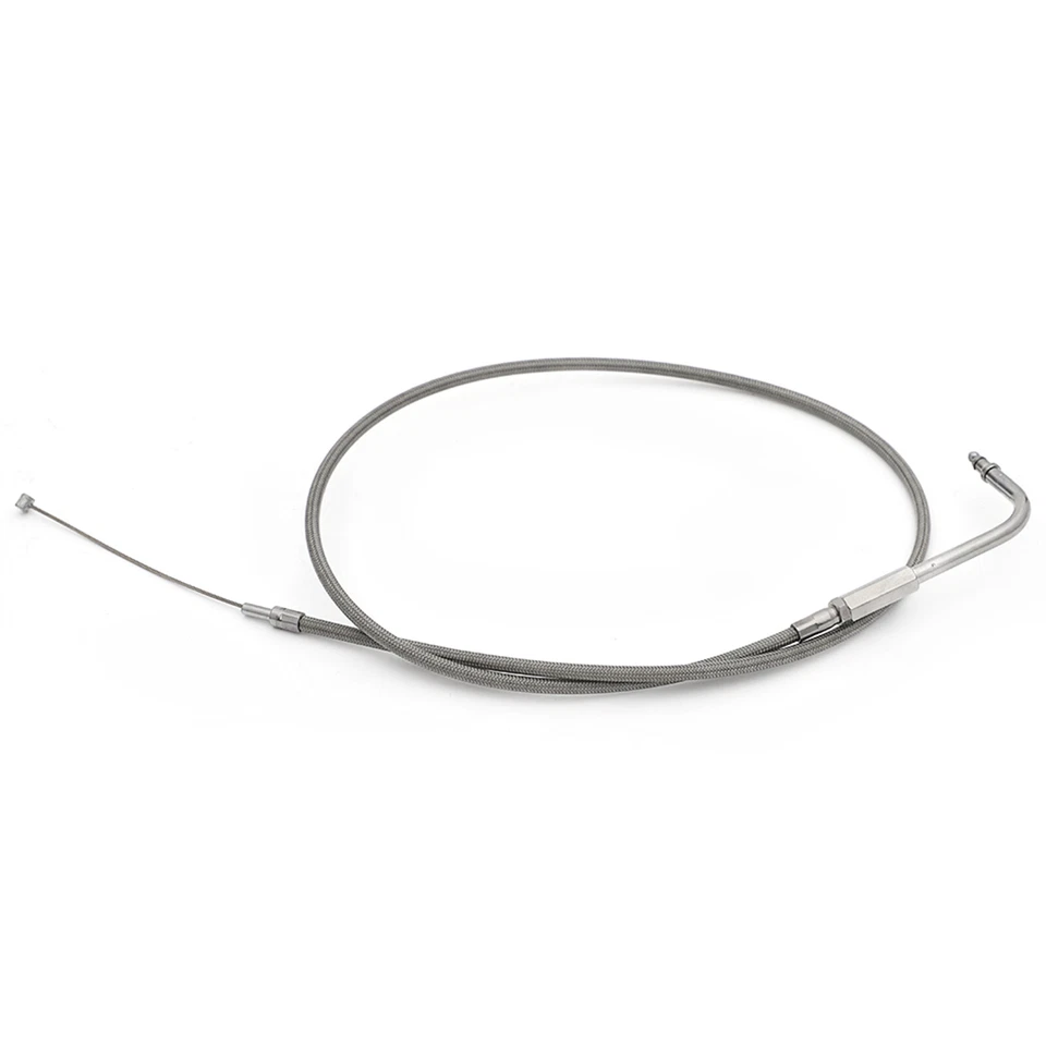 Stainless Steel 39.5" Throttle Cable for Harley Dyna Wide Glide Softail Fatboy Foto 3 de 4