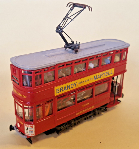 H0 London-Doppeldeck-Strassenbahn Modell Tram-Kit = Diecast, Kleinserie m. Motor