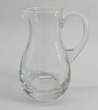 Clear Glass Creamer Pitcher 5.5" Tall Marked PMS With Calibration Mark Holds 8oz