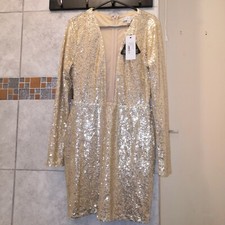 Plunge Neck Long Sleeve Bodycon Party Dress size 10