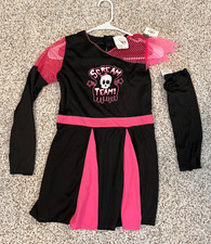 Halloween Gothic Cheerleader Costume Girls Size Large 10-12 Scream Team Spooky L