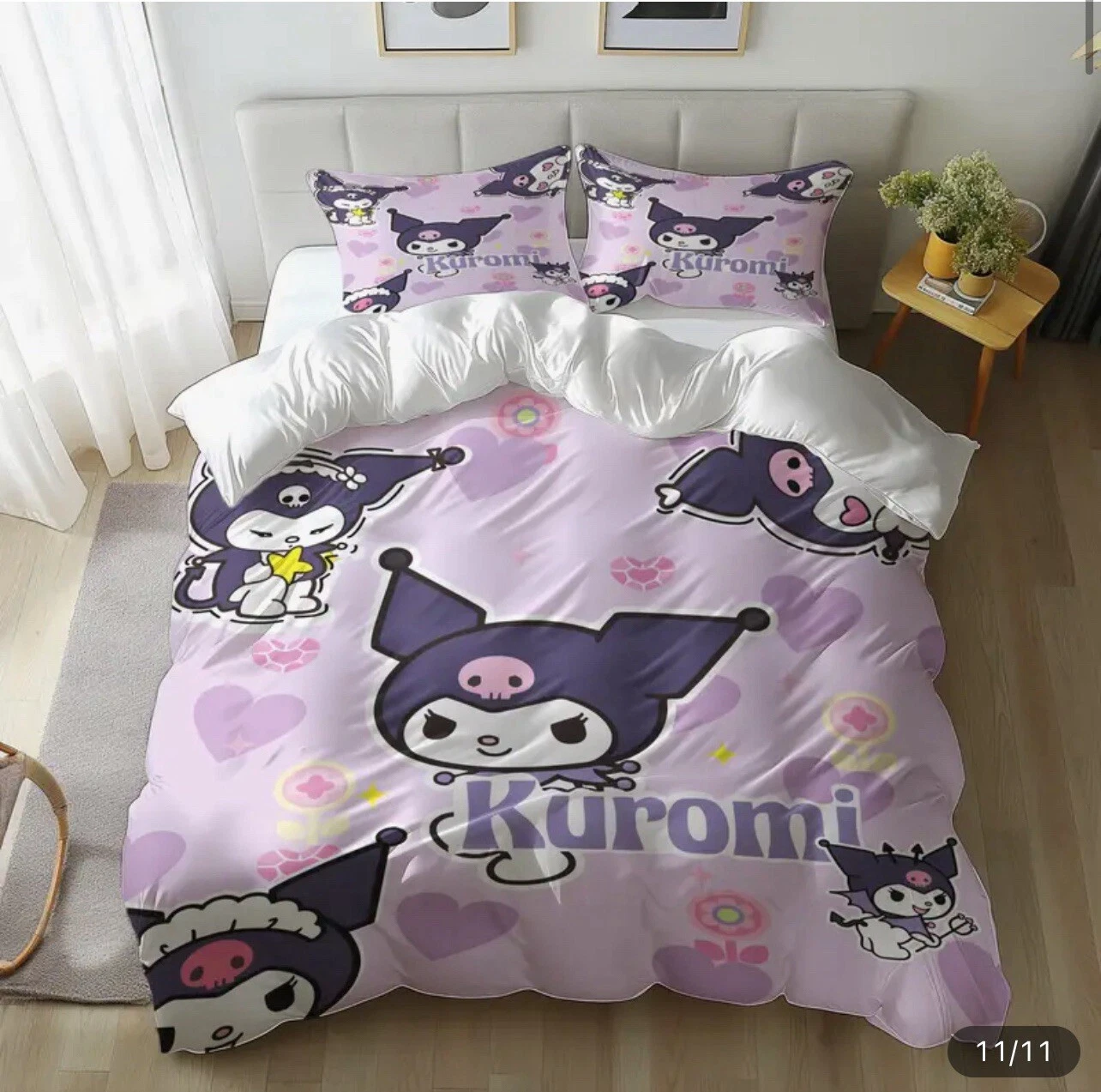 Kuromi Bedding Set Purple Sanrio Kawaii Bedding Set