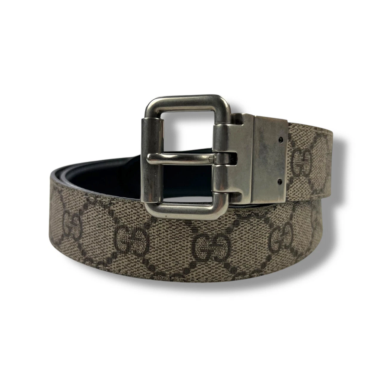 Ceinture Gucci réversible monogramme / cuir noir