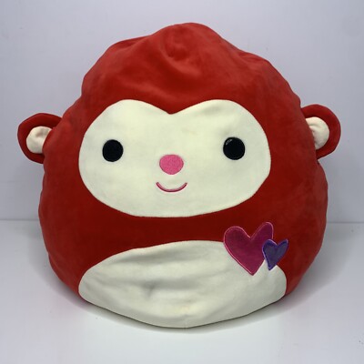 Squishmallow 16  Maxwell Red Monkey Plush Valentine's Love Hard To Find SEE DECR
