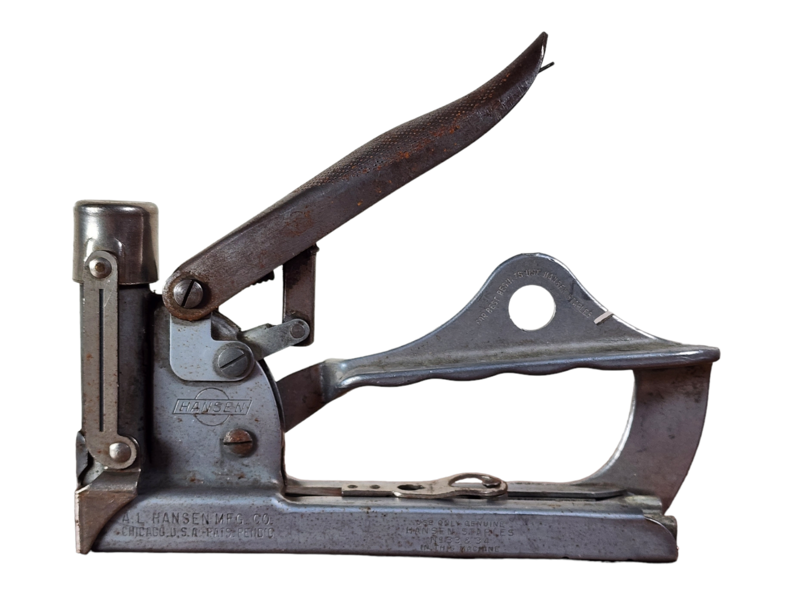 Vintage A.L. Hansen Industrial Staple Gun Stapler 311310 Patents 1934