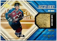 2001 UD Black Diamond Game Gear Used Glove Joe Sakic Great Glove Palm Wear