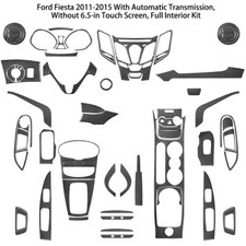 66pcs For Ford Fiesta 2011-15 Carbon Fiber Full Interior Kit Cover Trim