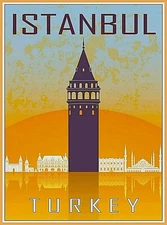 Istanbul Turkey Retro Travel Art Advertisement Poster Print 2