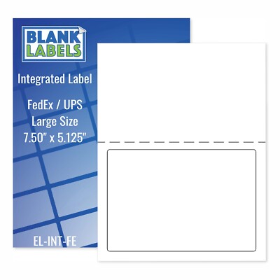 750 Shipping Mailing Labels Half Sheet w/ Paper Tear Off Receipt for eBay PayPal