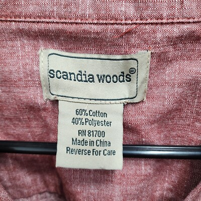 T-shirt Scandia Woods En Coton - Col V & Poche - Rouge Vif - Taille S (Homme XL) - Neuf Avec étiquette