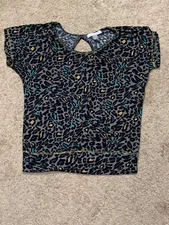 Weavers Womens Shirt Size Medium Multicolor Animal Print Soft Casual Top