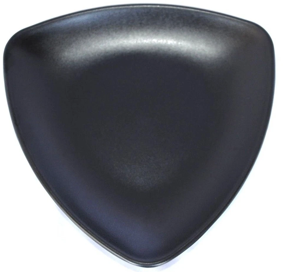 Thick Hard Melamine Plates Sushi Sashimi Dish 8” 9"  Triangle Shield Shape Black - Image 2 of 4