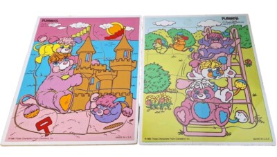 2 Vtg Popples Board Puzzles 1986 Playskool