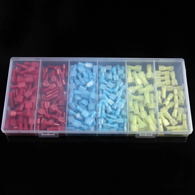 Kit de terminales conectores de cable de crimpado eléctrico de nailon surtido aislado 240 piezas Foto 4 de 4