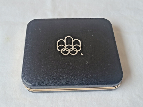 1976 OFFICIAL MONTREAL OLYMPIC 4 COIN STERLING SILVER .925 SET $5-$10 NEW IN BOX - Picture 4 of 6