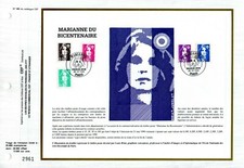 2617/18/19/23/24++FEUILLET CEF   1er JOUR 1990    MARIANNE  DU  BICENTENAIRE