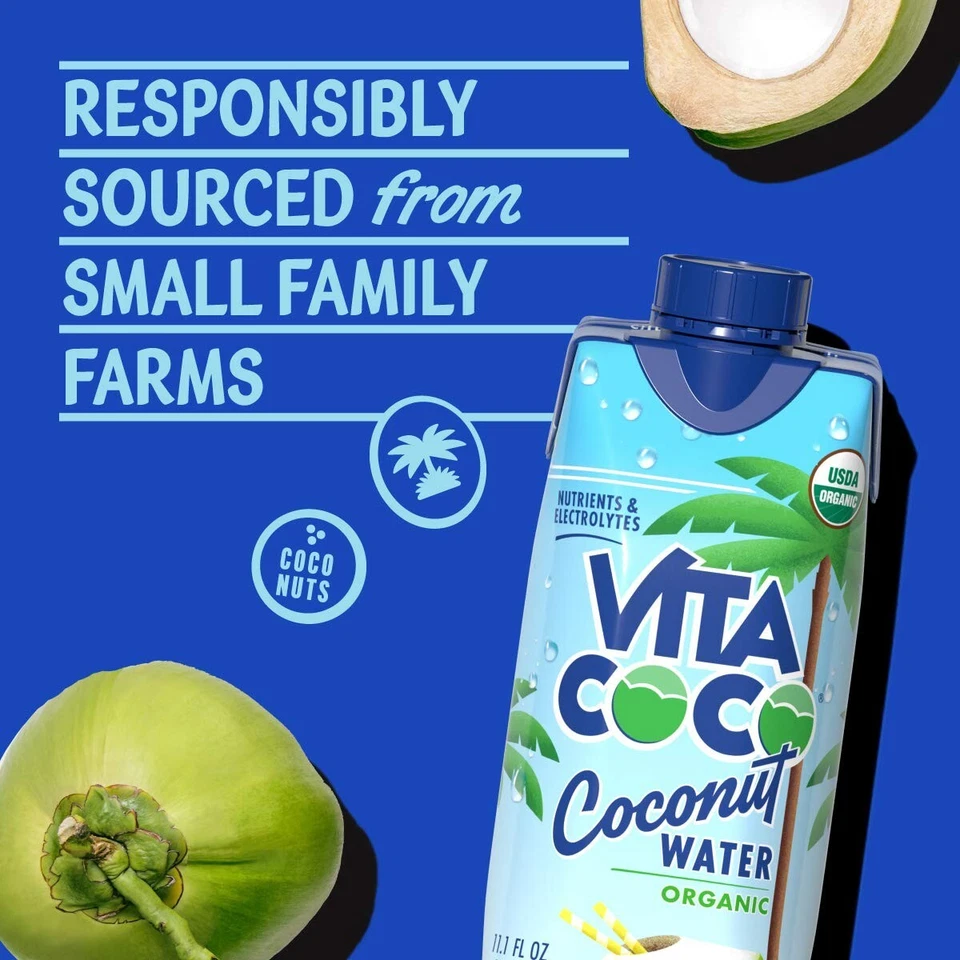 Vita Coco Coconut Water, Pure Organic | Refreshing Coconut Taste | Natural Elect - Image 3 of 4