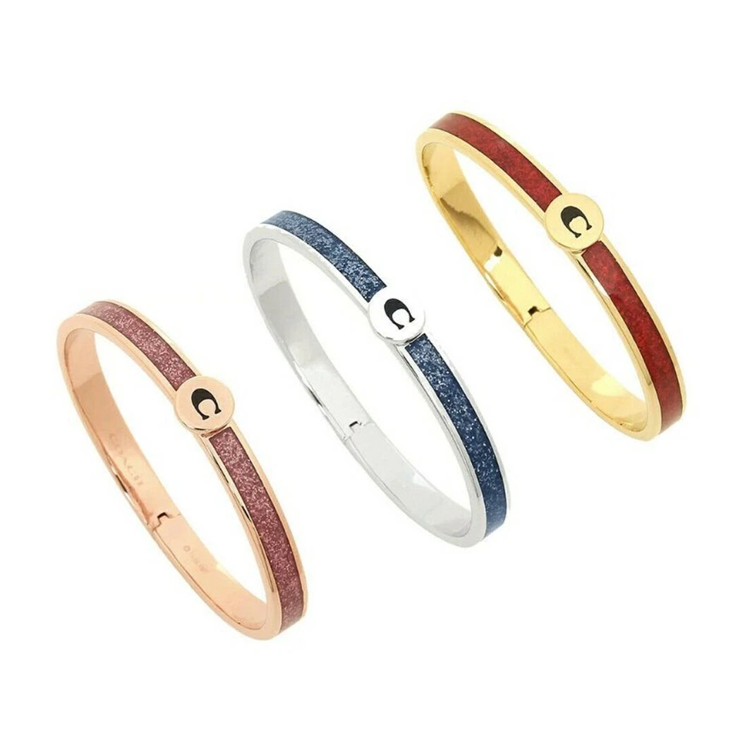 Bracciale Bracciale Coach Donna Iconico Ottone Glitter in Argento Oro o Oro Rosa