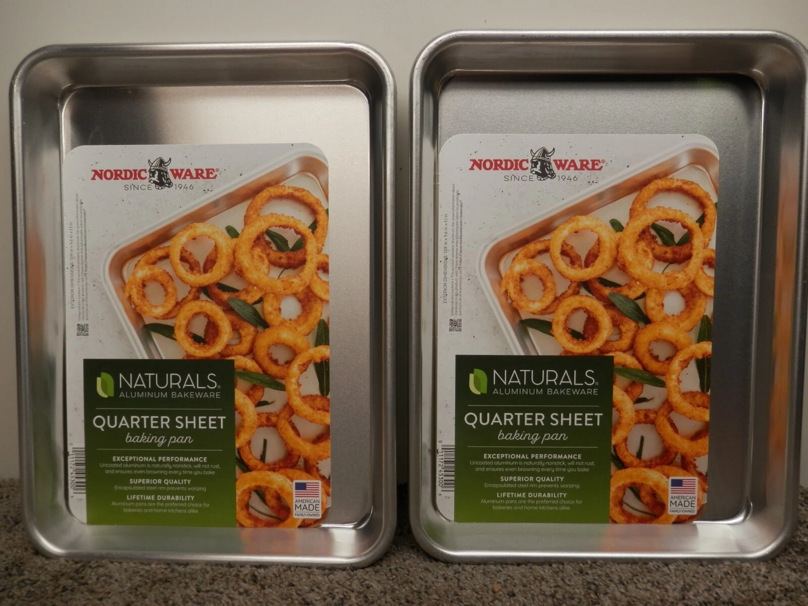 2 X Nordic Ware Naturals Baker's 9.5 In. W. x 12 In. L. Quarter Sheet Pan 45300