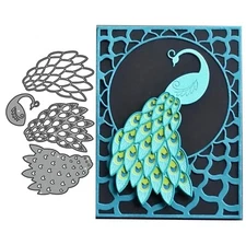 Peacock Layer Set Metal Die Cuts, Peacock Layer Set Metal Cutting Dies Cut St...