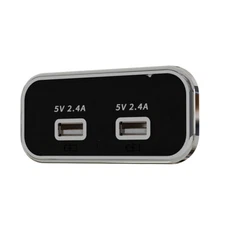 12V 2.4A Dual USB Port Fast Charger Socket Power Outlet Panel For Boat Car RV A4